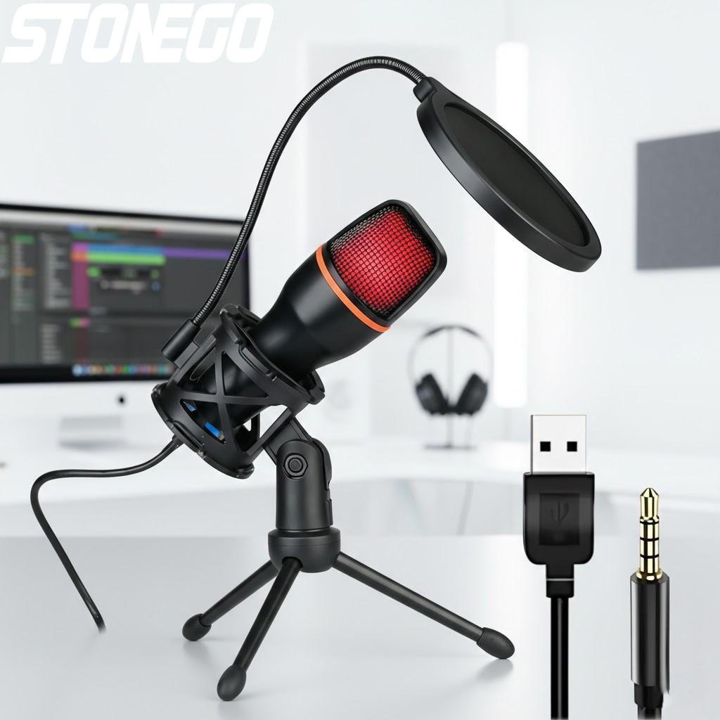Photography Lighting Uk - Profesyonel USB Kondenser Mikrofon Seti, RGB