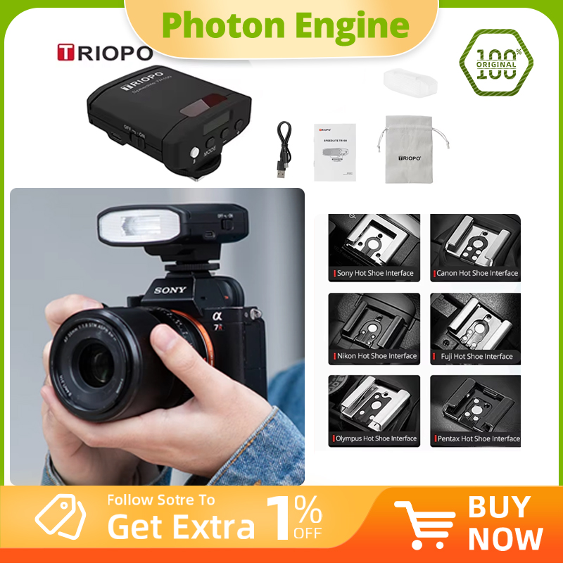 Photography Lighting Overhead - TRIOPO TR100 Mini Retro Flaş Taşınabilir