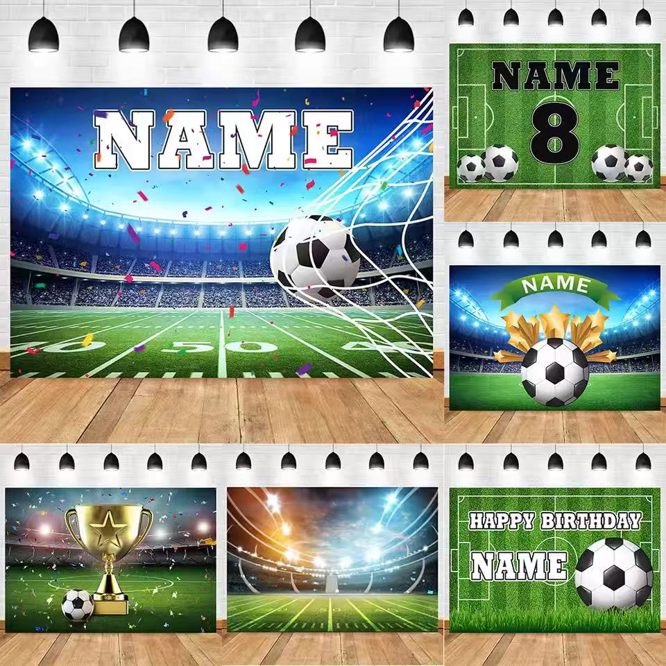 Photography Lighting Backdrop - Futbol Zemin Özelleştirme Adı Çocuk Doğum