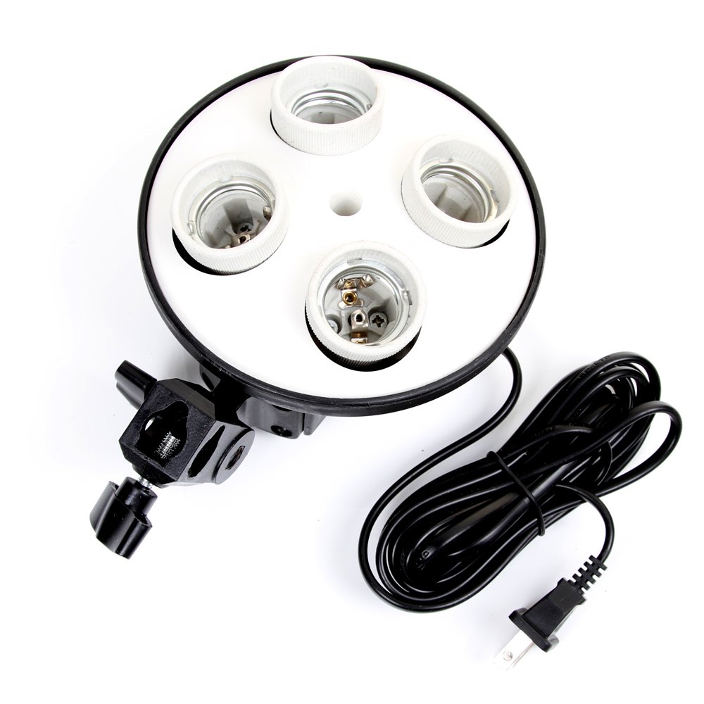 Photography Lighting Softbox - E27 taban dört lamba tutucu ampul