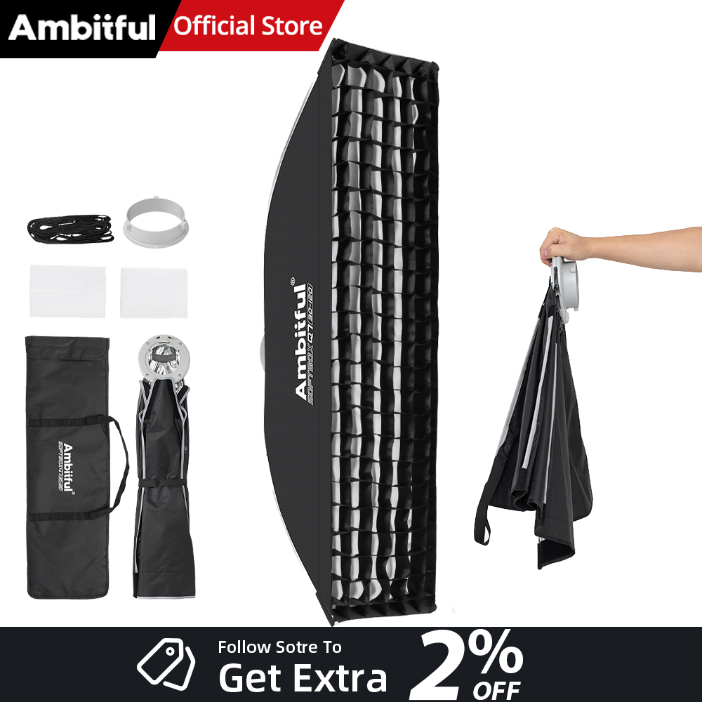 Photography Lighting Softbox - AMBITFUL Q7-II 30*120cm Bowens Mount Şerit