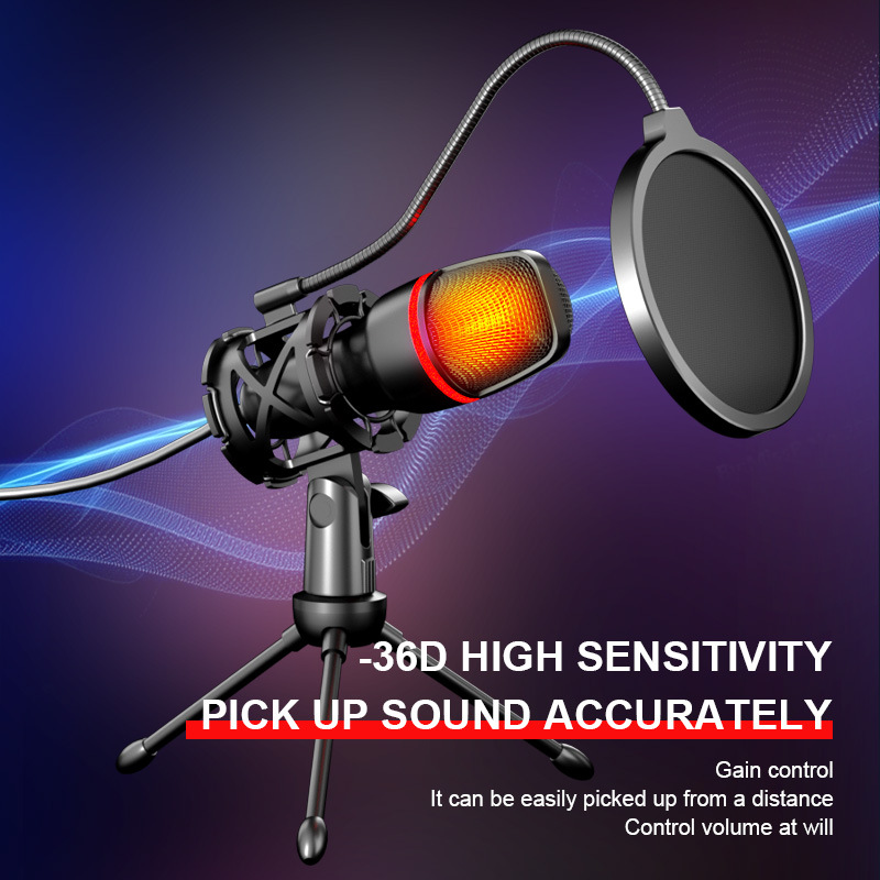 Photography Lighting Uk - Profesyonel Oyun USB Kardioid Kondenser Mikrofon