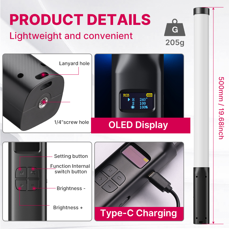 Ulanzi VL119 El RGB Renkli Çub - Photography Lighting Uk incelemesi ve fiyatı