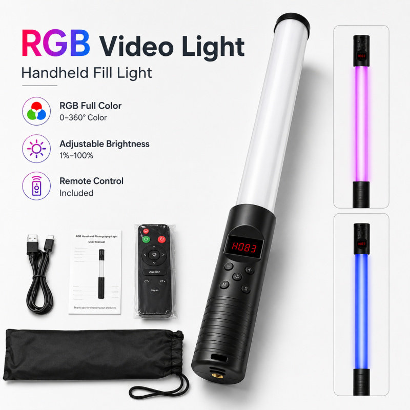RGB El Tipi Video Işık Çubuğu, - Photography Lighting For Indoor incelemesi ve fiyatı