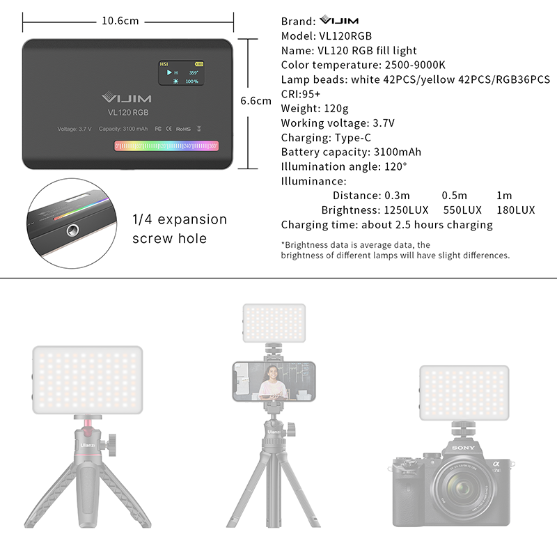 Ulanzi VL120 RGB Kamera Video  - Photography Lighting Uk incelemesi ve fiyatı